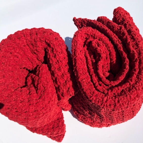 THRESHOLD Red Cable Knit Throw Blanket NWOT - Picture 7 of 8